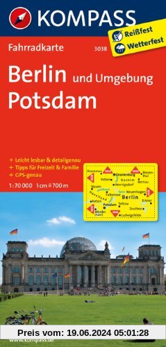Berlin und Umgebung - Potsdam: Radkarte. GPS-genau